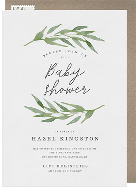'Arched Branches' Baby Shower Invitation