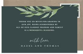 'Arched Branches' Wedding Thank You Note