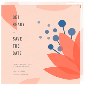 'Abstract Flower' Adult Birthday Save the Date