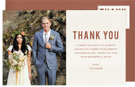 'Capitol Reef' Wedding Thank You Note