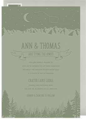 'Crater Lake' Wedding Invitation