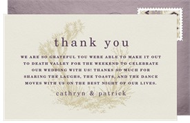 'Castle Mountain' Wedding Thank You Note