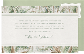 'Congaree' Wedding Thank You Note