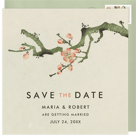'Spring Cherry Blossoms' Wedding Save the Date