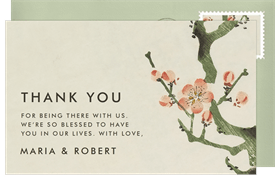 'Spring Cherry Blossoms' Wedding Thank You Note