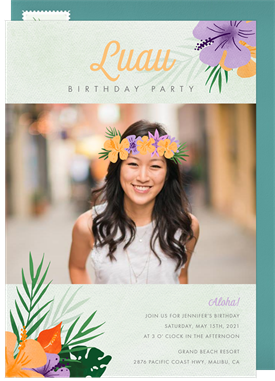 'Luau Crown' Adult Birthday Invitation