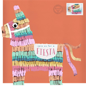 'Festive Piñata' Kids Birthday Invitation