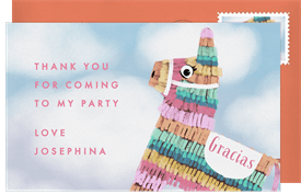 'Festive Piñata' Kids Birthday Thank You Note