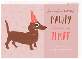 'Let's Pawty' Kids Birthday Invitation