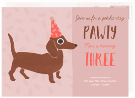 'Let's Pawty' Pet-Related Invitation