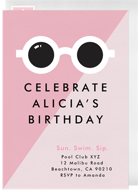 'Retro Sunglasses' Adult Birthday Invitation