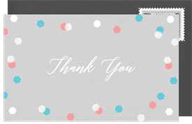 'Hexagon Confetti' Adult Birthday Thank You Note