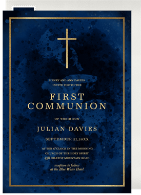 'Modern Cross' First Communion Invitation