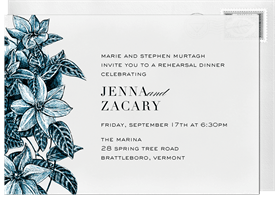 'Blooming Clematis' Rehearsal Dinner Invitation