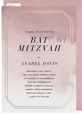 'Elegant Ombre' Bat Mitzvah Invitation