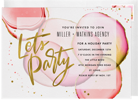 'Party Splashes' Business Holiday Party Invitation