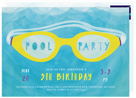 'Swim Goggles' Kids Birthday Invitation