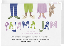 'Pajama Jam' Kids Birthday Invitation