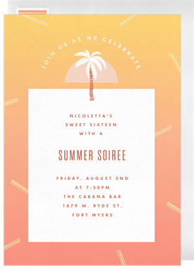 'Perfect Summer Vibes' Sweet 16 Invitation