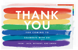'Painted Rainbow' Kids Birthday Thank You Note
