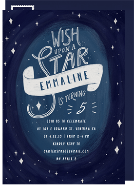 'Wish Upon a Star' Kids Birthday Invitation