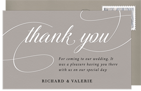 'Forever Script' Wedding Thank You Note
