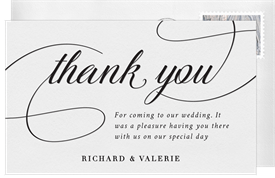 'Forever Script' Wedding Thank You Note