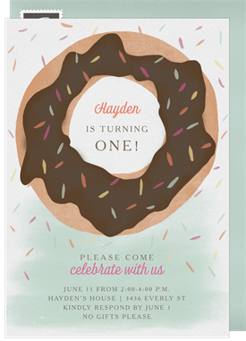 'Donut Party' Kids Birthday Invitation