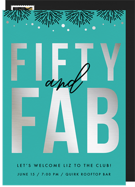 'Fifty and Fab' Adult Birthday Invitation