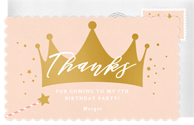 'Magical Princess Party' Kids Birthday Thank You Note