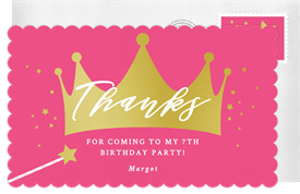 'Magical Princess Party' Kids Birthday Thank You Note