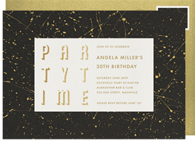 'Party Time Grid' Adult Birthday Invitation