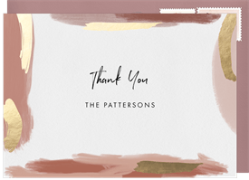'Abstract Swash Border' Wedding Thank You Note