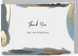 'Abstract Swash Border' Wedding Thank You Note
