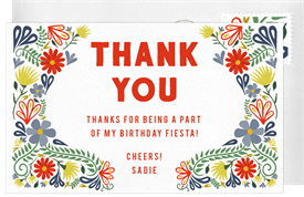 'Fiesta Frame' Adult Birthday Thank You Note
