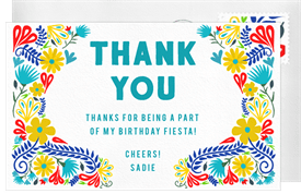 'Fiesta Frame' Adult Birthday Thank You Note
