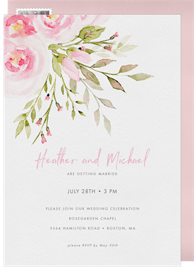 'Sweet Rose Bouquet' Wedding Invitation