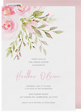 'Sweet Rose Bouquet' Bridal Shower Invitation