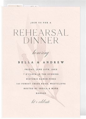 'Found Foliage' Rehearsal Dinner Invitation