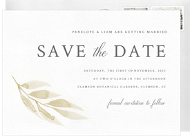 'Watercolor Leaf' Wedding Save the Date