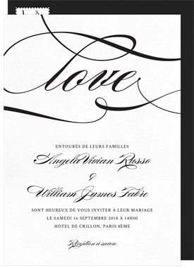 'Love Statement' Wedding Invitation