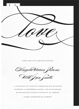 'Love Statement' Wedding Invitation