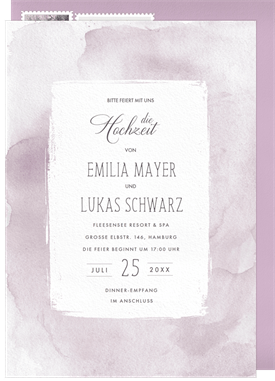 'Watercolor Wash' Wedding Invitation