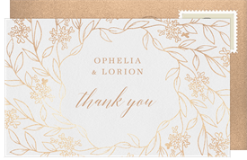 'Radial Blooms' Wedding Thank You Note