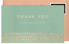 'Gilded Pattern' Wedding Thank You Note
