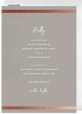 'Elegantly Stated' Wedding Save the Date