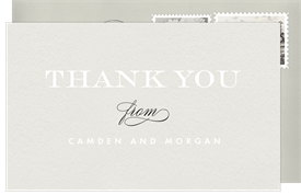 'Classic Beauty' Wedding Thank You Note