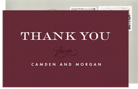 'Classic Beauty' Wedding Thank You Note