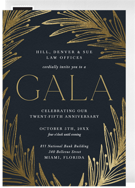 'Hand Drawn Botanical Frame' Gala Invitation