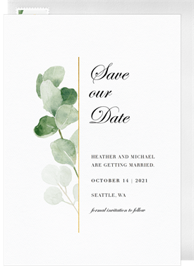 'Touch of Eucalyptus' Wedding Save the Date